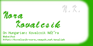 nora kovalcsik business card